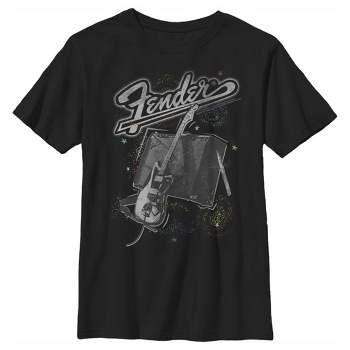Boy's Fender Chrome Logo T-shirt - Black - Large : Target