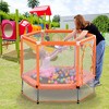 Jump Into Fun 55IN Mini Toddler Trampoline With Safety Enclosure Net ,Balls And Spring Mat Safe And Durable, Promotes Children's Health For Toddlers - 3 of 4