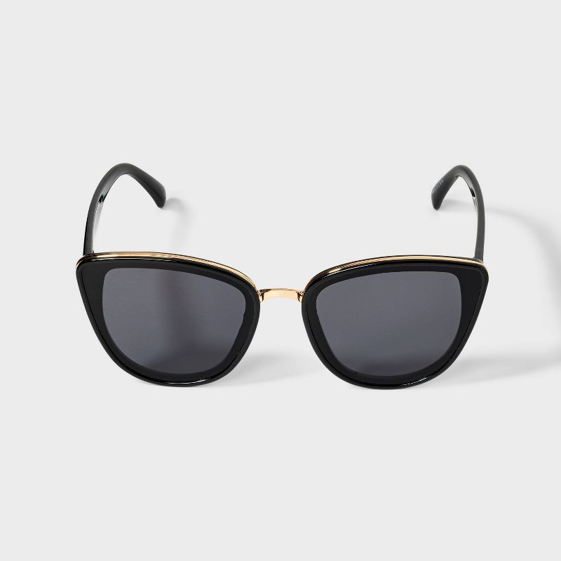 Plastic Metal Combo Cateye Sunglasses- A New Day™ Black