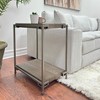 Roundhill Furniture Corbeta Metal Frame Wood Living Room Chairside Table with Shelf, Aged Graphite - 3 of 4
