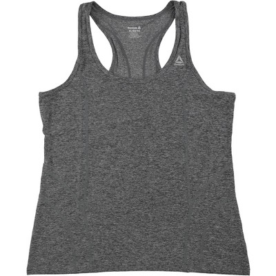 Reebok Womens Marled Jersey Racerback Tank Top, Black, Small