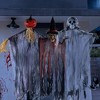 Joyfy 3 Pack 35’’ Halloween Hanging Ghosts Witch Pumpkin Outdoor Decorations, Scary Flying Witch Grim Reapers Front Porch Yard Garden Party Decor - 3 of 4