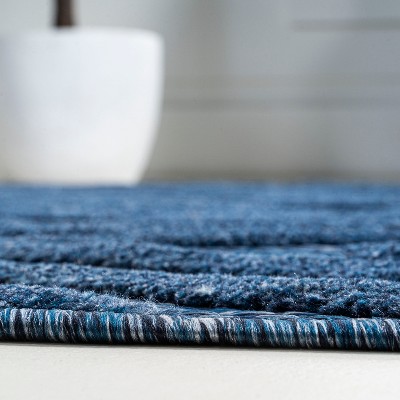 Navy Diamond Flat Woven Indoor/Outdoor Area Rug
