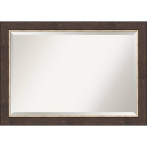 41" x 29" Beveled Lined Bronze Wall Mirror - Amanti Art: Modern Rectangular, No Assembly, Includes Hardware - 1 of 4