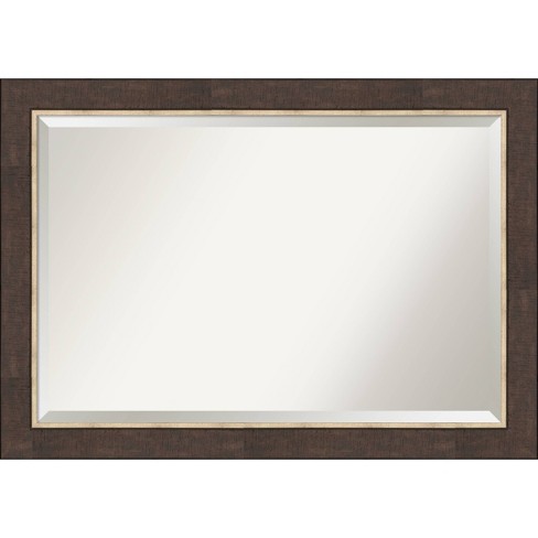 41" x 29" Beveled Lined Bronze Wall Mirror - Amanti Art: Modern Rectangular, No Assembly, Includes Hardware - image 1 of 4