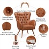 Yaheetech Vintage Accent Armchair with High Back Faux Leather For Living Room - 4 of 4