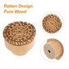 Unique Bargains Rattan Wood Handmade Round Dresser Cabinet Knobs with Screws - 4 of 4