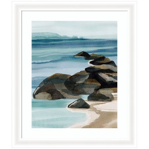 Kate and Laurel Framed Art Ocean Breeze ll by Nikita Jariwala, 23x27, Oliver White Narrow - 1 of 4