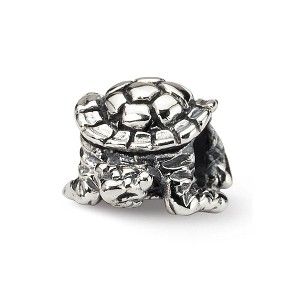 Black Bow Jewelry Sterling Silver Polished Turtle Bead Charm - 1 of 4