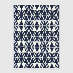 7'x10' Microplush Geo Knitted Area Rug Navy - Project 62™