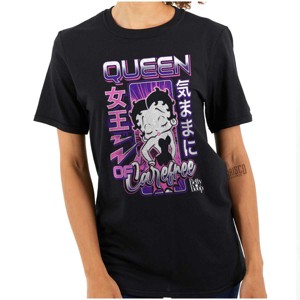 Kanji Betty Boop Queen of Carefree Womens Graphic T Shirt Tees Brisco Brands - 1 of 2
