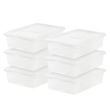 IRIS USA Plastic Stackable and Nestable Storage Bin Tote Organizing Container, Clear