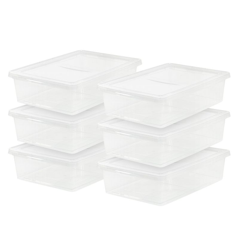 IRIS USA Plastic Stackable and Nestable Storage Bin Tote Organizing Container, Clear, 1 of 7