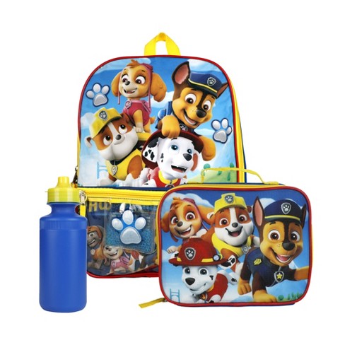 Paw Patrol Backpack Set Kids 5 Piece 16 Backpack Lunchbox Utility Case  Rubber Keychain Carabiner