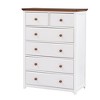 6-Drawer Retro Dresser with Sturdy Wood Frame, Space-Saving Design & Versatile Storage for Bedroom Living Room - 3 of 4