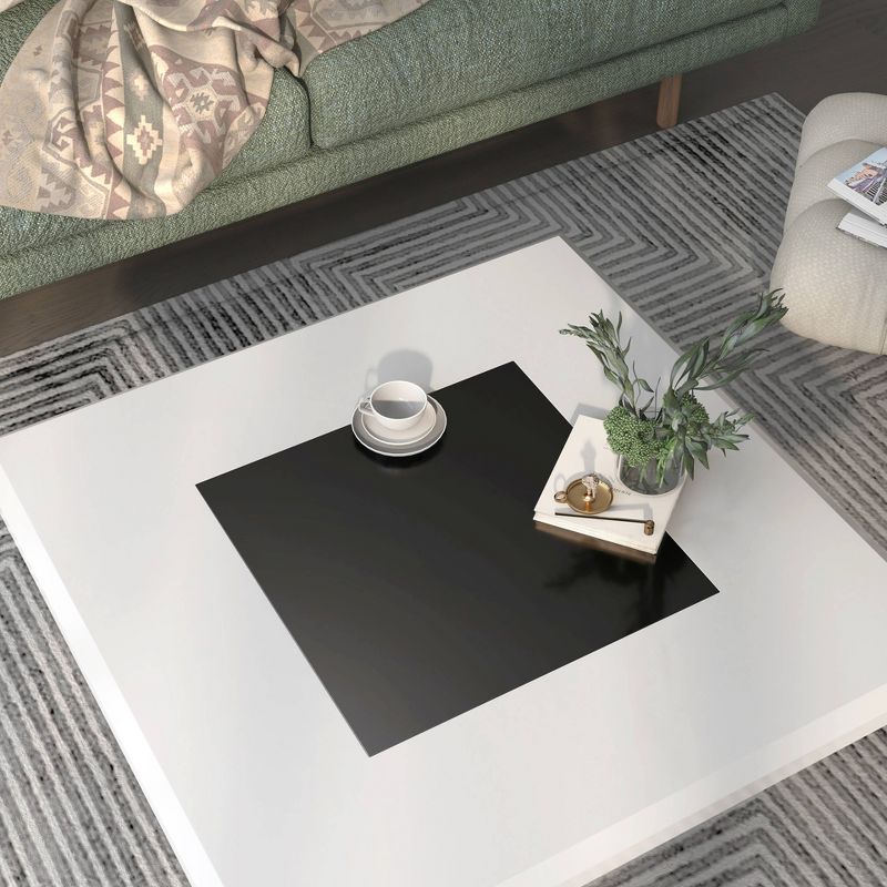 Manke Square Contemporary Modern Coffee Table White - miBasics, 4 of 7