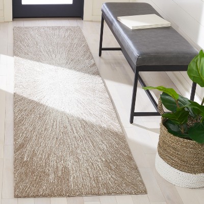 Elegant Taupe Handmade Tufted Wool Runner Rug 27" x 9"