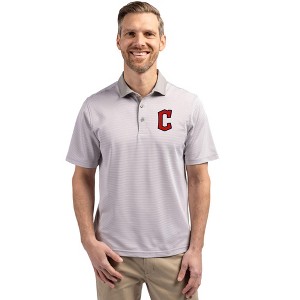Cleveland Guardians1 Cutter & Buck Virtue Eco Pique Micro Stripe Recycled Mens Big & Tall Polo - 1 of 1
