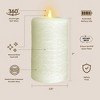 LumiPur 3.5"x7" Signature Natural Glow Flameless Wax Pillar LED Candle Linen White: Battery-Operated, C Alkaline Required - image 3 of 4