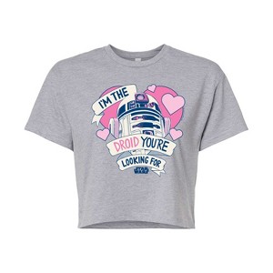 Women's - Star Wars - Valentine Droid You're Looking For Cropped Graphic T-Shirt - 1 of 4