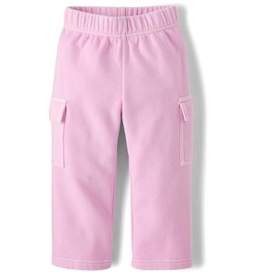The Children's Place Toddler Active Garment Dyed Premium Fleece Wide Leg Cargo Lounge Pants - 1 of 4
