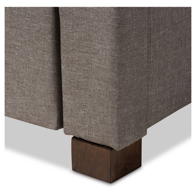 Grey Upholstered Queen Platform Bed with Storage Drawer