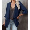 Clearlove Womens Blazer Jackets Roll Up Long Sleeve Open Front Loose Business Casual Coats with Pockets - 2 of 4