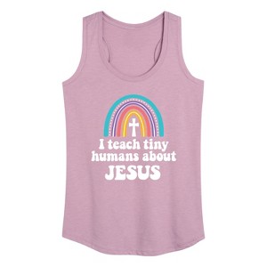 Women's - Instant Message - Teach About Jesus Graphic Racerback Tank - 1 of 4