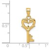 Black Bow Jewelry 14k Yellow Gold Swans Key Pendant, 9mm - 4 of 4