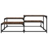 vidaXL Coffee Table Brown Oak - Engineered Wood with Metal Frame - Indoor Square Table for Living Room - Modern Industrial Decor - 4 of 4