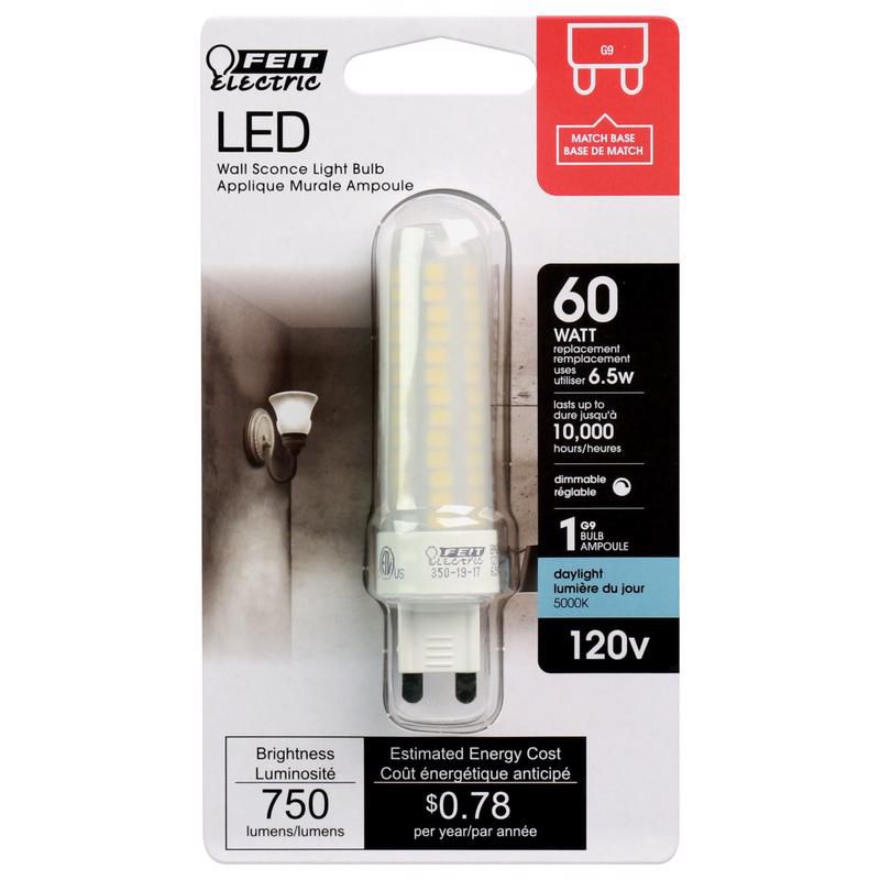 Feit Electric T4 G9 LED Bulb Daylight 60 Watt Equivalence 1 pk, 1 of 2