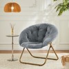 Lirago Gray Comfortable Disc Chair with Faux Fur Adult Size for Bedroom Living Room 25.59x25.59x32.28 inch - 2 of 4