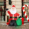6 FT Lighted Christmas Inflatable Decoration, Inflatable Santa Claus with Large Gift Bag, Funny Blow Up Yard Decorations with Built-in LED Lights - 3 of 4