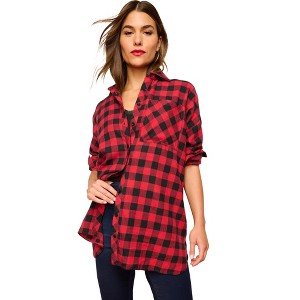 Roaman's Plaid Flannel Tunic - 1 of 4