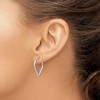 Black Bow Jewelry 2mm, 14k White Gold Heart Hoop Earrings - 3 of 4