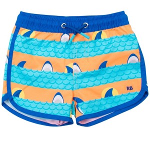 RuggedButts Boys UPF50+ Sun Protected Dolphin Hem Swim Trunks - 1 of 4