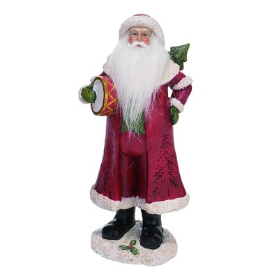 Transpac Resin 11 in. Red Christmas Soft Beard Traditional Santa