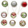 Kurt Adler 45MM Glass Red and Green Decorated Eggs, 9 Piece Set - 4 of 4
