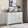 Okak 6-Drawer Dresser for Bedroom with Vintage Handles,Wooden Chest of Drawers Closet Storage Cabinet Farmhouse Style for Living Room, Hallway - 4 of 4