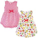 Touched by Nature Baby and Toddler Girl Organic Cotton Sleeveless Dresses 2pk, Fruit
