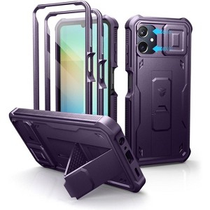 Dexnor for Samsung Galaxy A06 Phone Case,[2 Front Frame] [Built-in Magnetic Slide Camera Cover & Kickstand] Heavy Duty Protection Shockproof - 1 of 3