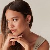 14K Gold Plated 925 Sterling Silver Cubic Zirconia Huggie Earrings | U-Shaped Snake Solitaire Small Round Huggie Stud Fashion Hoop Earrings for Women - 4 of 4