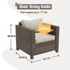 EAGLE PEAK Harbor Haven 2 PCS Hand-Woven Wicker Patio Chair with All Weather Resistant Deep Seat & Wide Rattan, Patio Furniture Chairs - 3 of 4