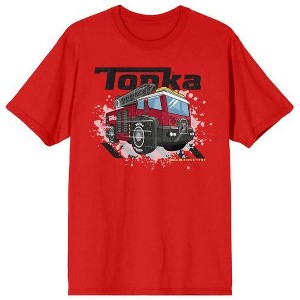 Tonka Fire Truck Adult Red Crew Neck Short Sleeve T-shirt - 1 of 3