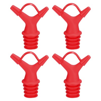 Unique Bargains Reusable Silicone Olive Oil Vinegar Fit Most Bottles Wine Pourers 4 Pcs