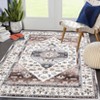 Vintage Floral Distressed Printed Area Rug Low Pile Machine Washable Stain Resistant Non Shedding Non Slip Pet Friendly Floor Mat - 4 of 4