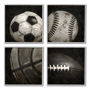 Stupell Industries Sports Balls Photography, 17" x 17" (Set of 4) - 1 of 4