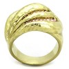 Slickblue Women’s Ring in IP Gold Stainless Steel with Light Rose Synthetic Crystal, Pave-Style Accent, size 5-10 - 3 of 4