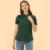 INSPIRE CHIC Women's Short Sleeve Button Down Peter Pan Collar Blouse - 2 of 4