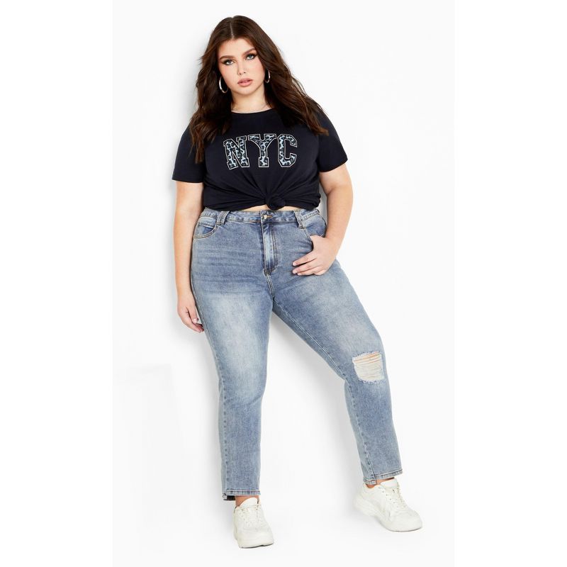 Women's Plus Size Most Wanted Rip Jean - Light Wash | CITY CHIC, 1 of 7